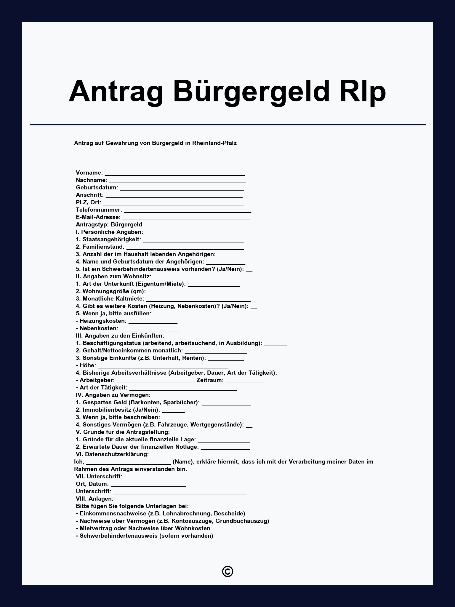 Antrag Bürgergeld Rlp