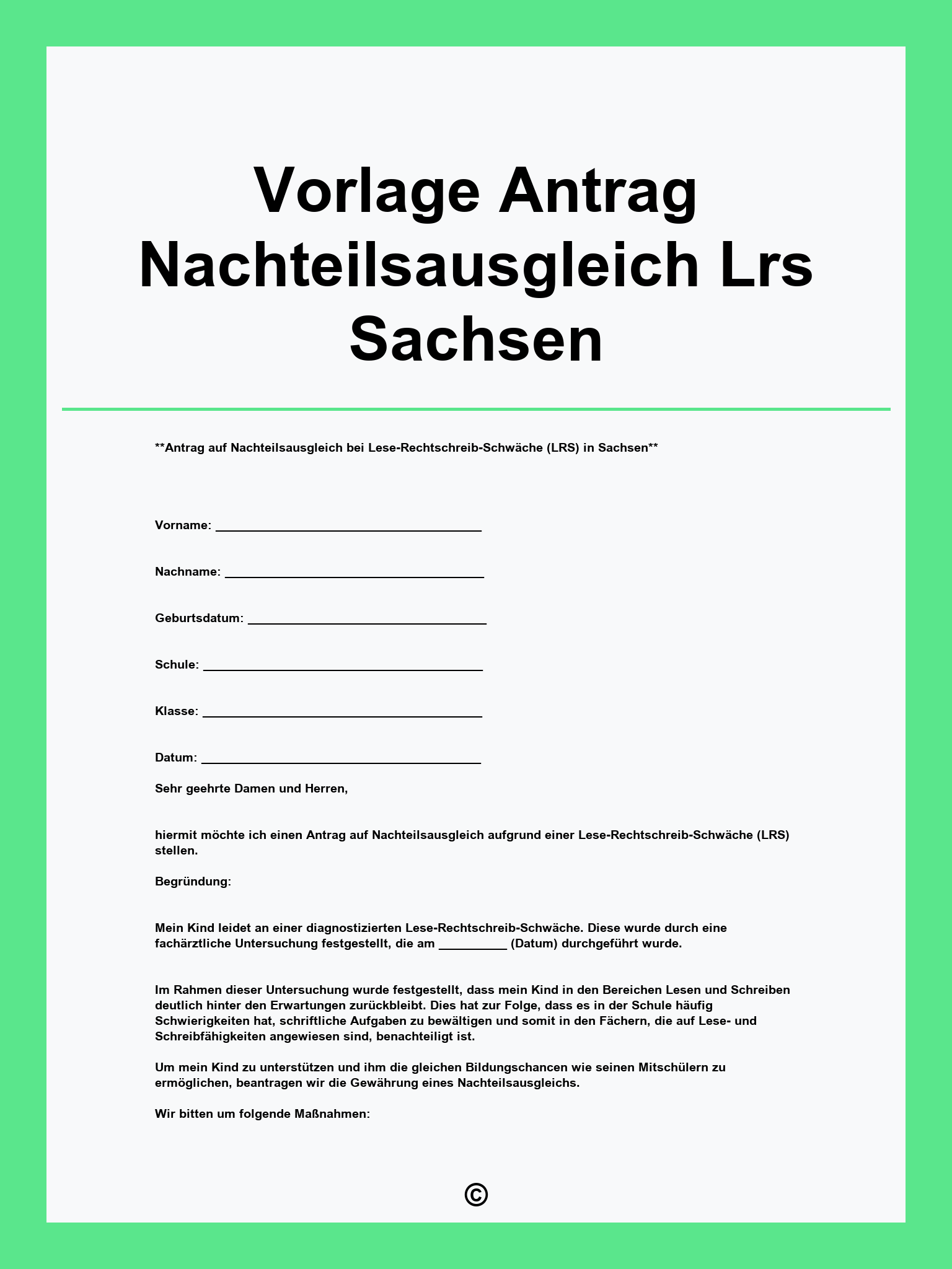 Vorlage Antrag Nachteilsausgleich Lrs Sachsen