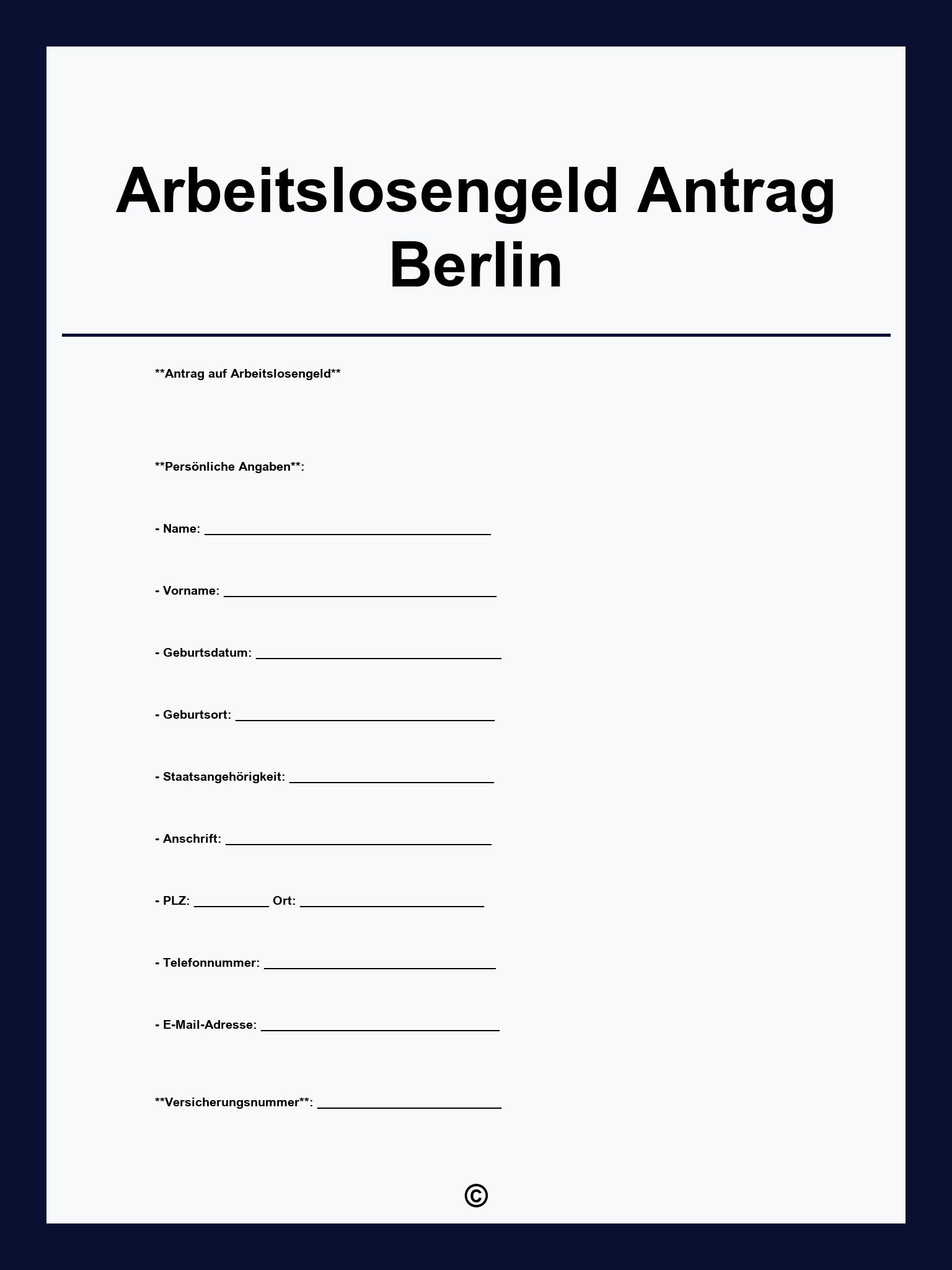 Arbeitslosengeld Antrag Berlin