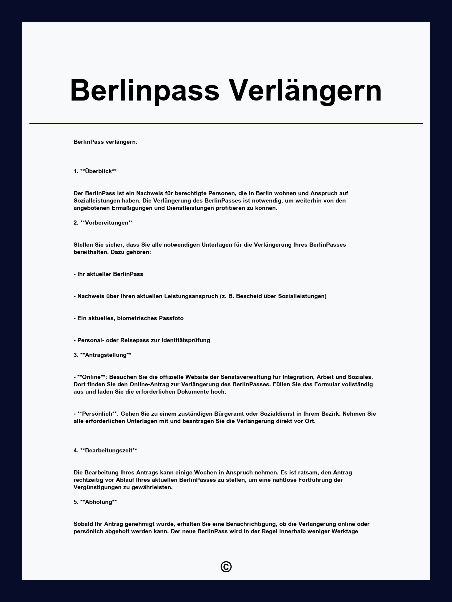 Berlinpass Verlängern