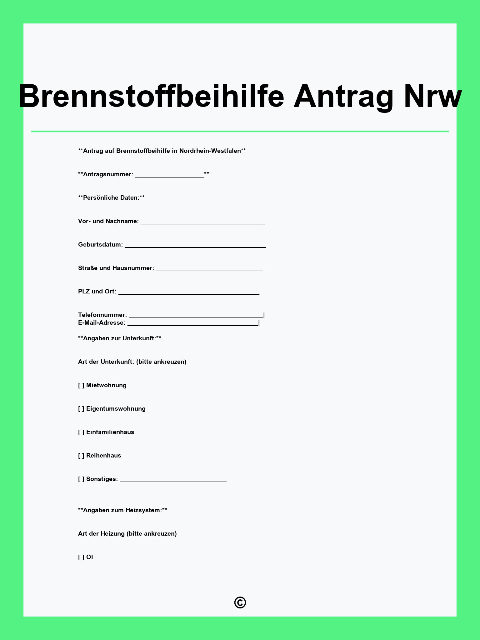 Brennstoffbeihilfe Antrag Nrw