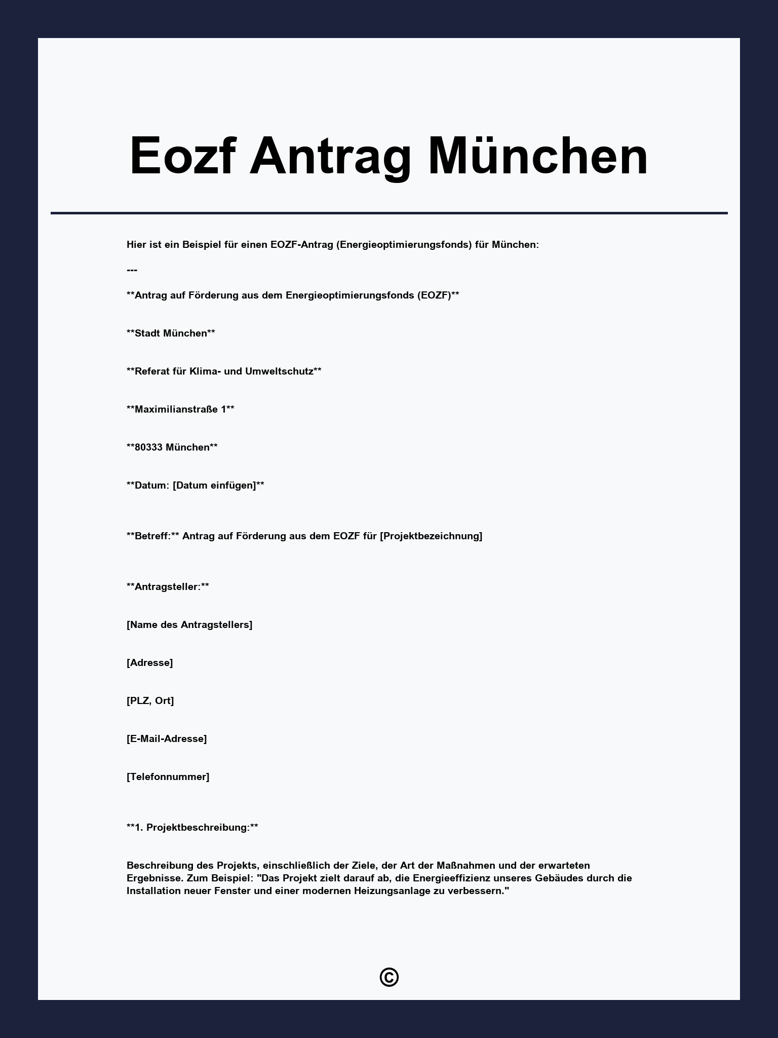 Eozf Antrag München