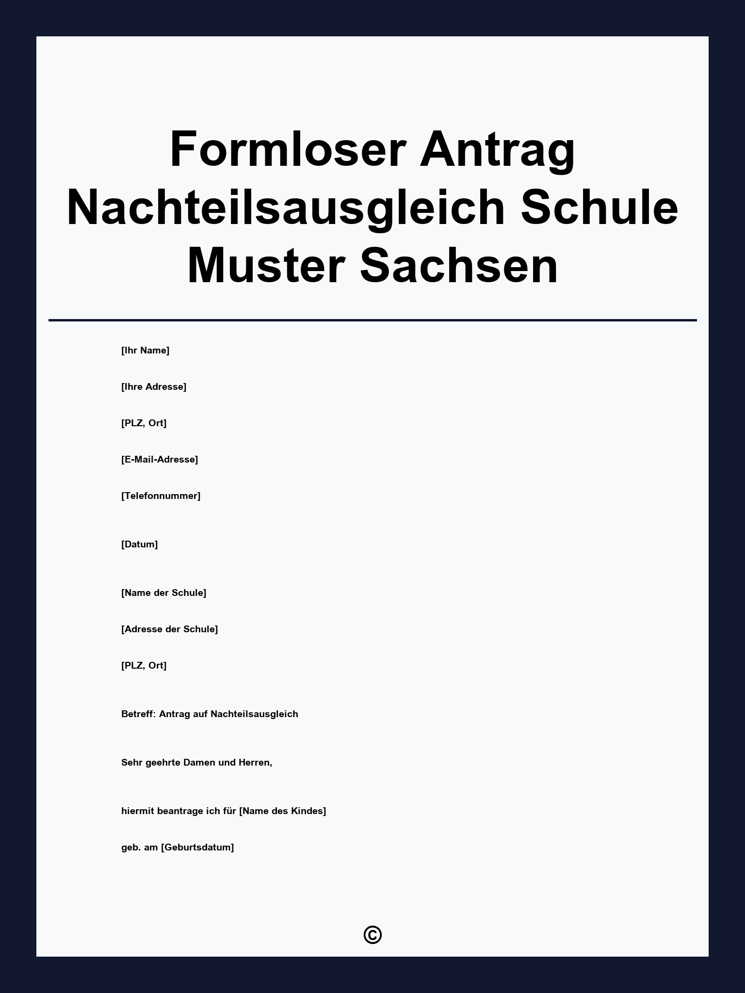 Formloser Antrag Nachteilsausgleich Schule Muster Sachsen