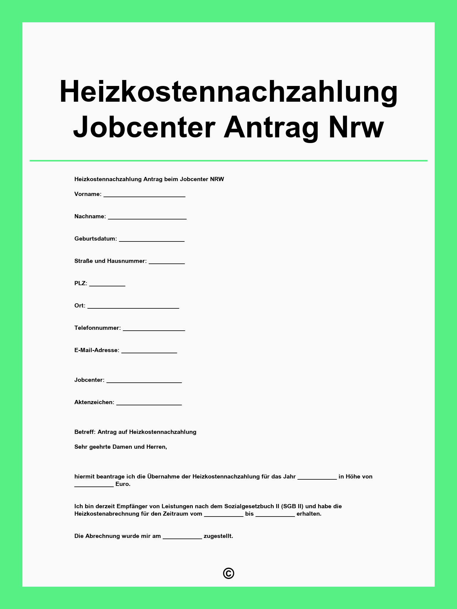 Heizkostennachzahlung Jobcenter Antrag Nrw