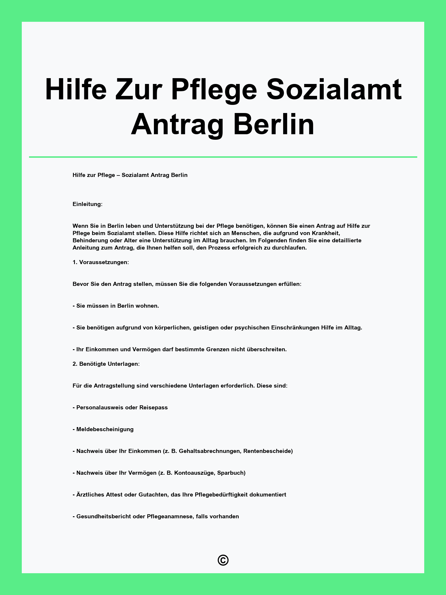 Hilfe Zur Pflege Sozialamt Antrag Berlin