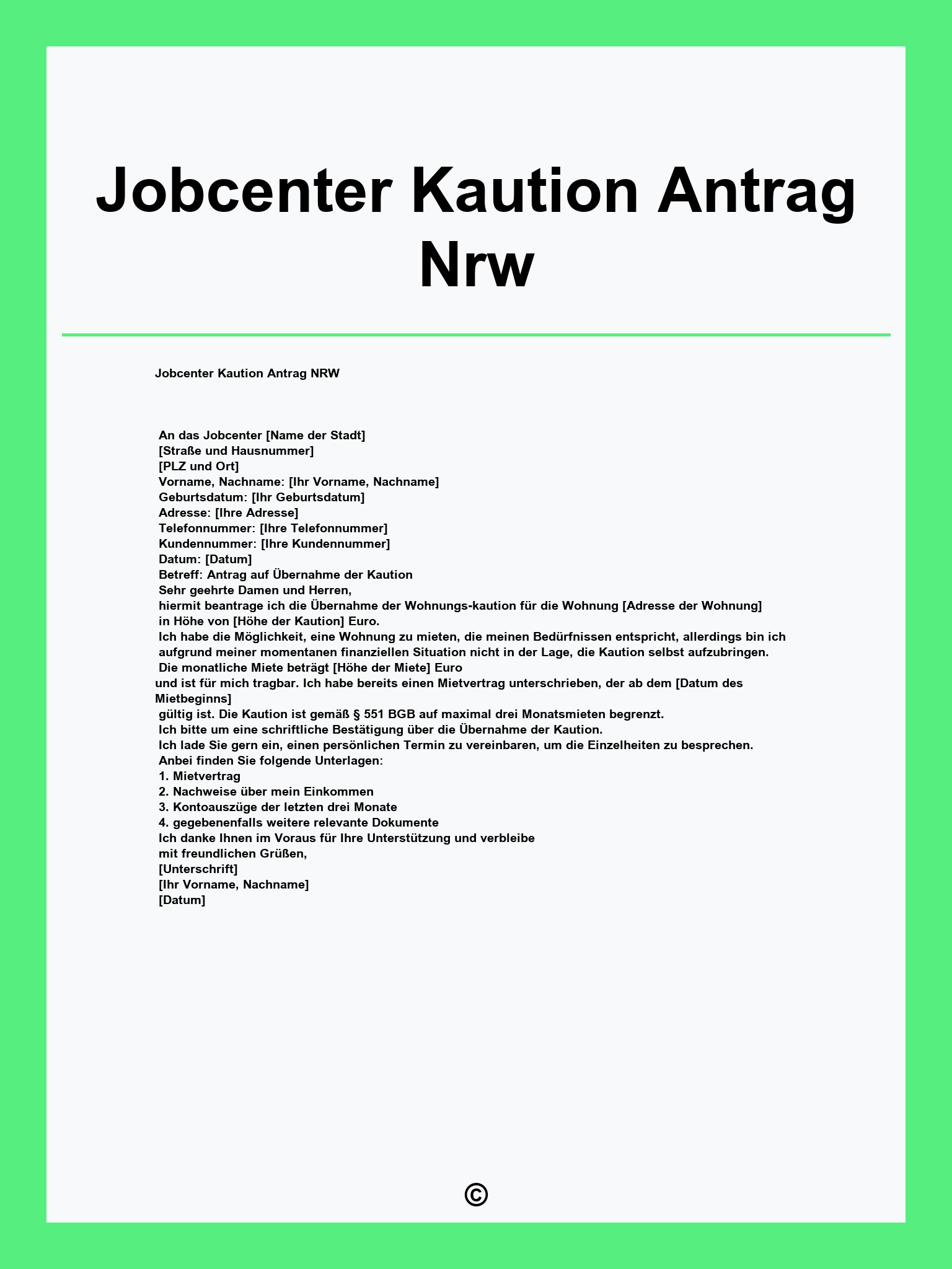 Jobcenter Kaution Antrag Nrw