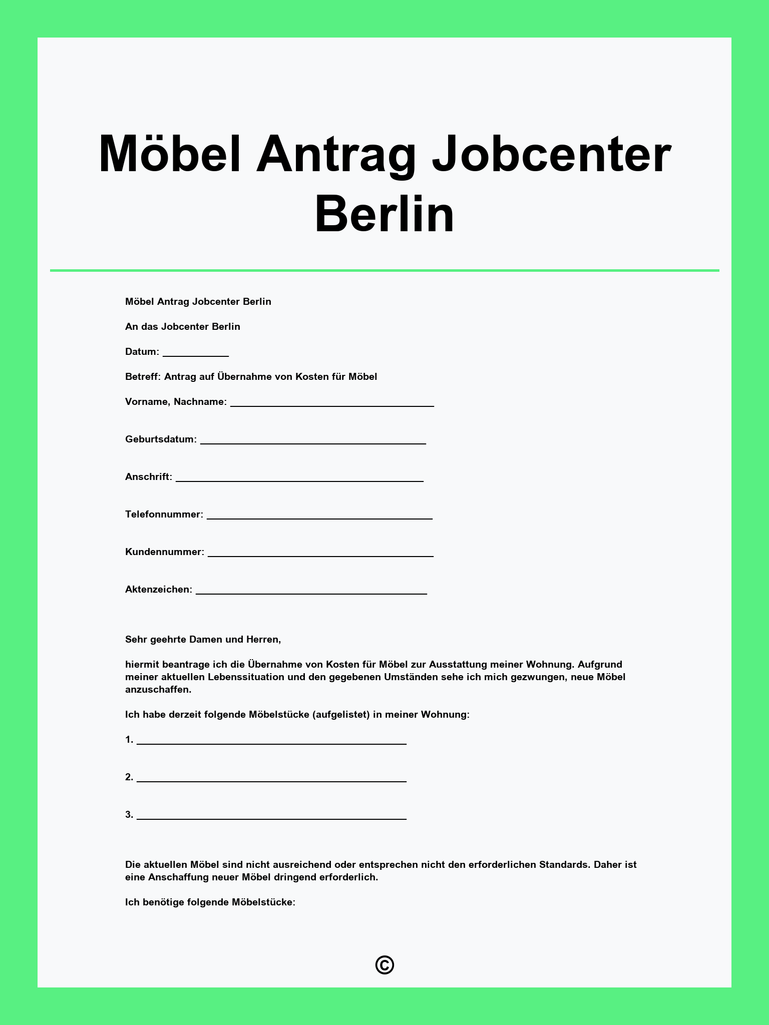 Möbel Antrag Jobcenter Berlin