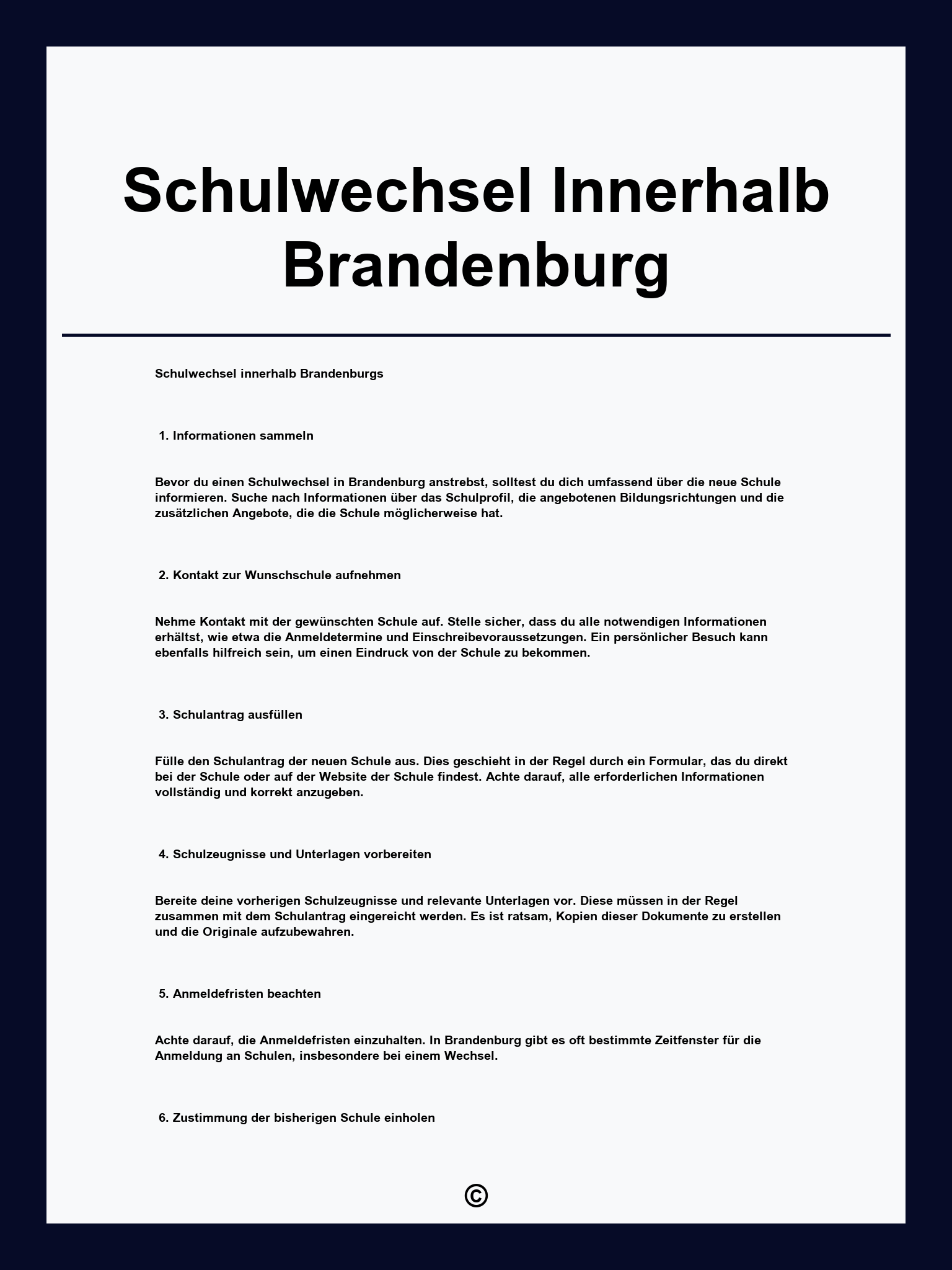 Schulwechsel Innerhalb Brandenburg