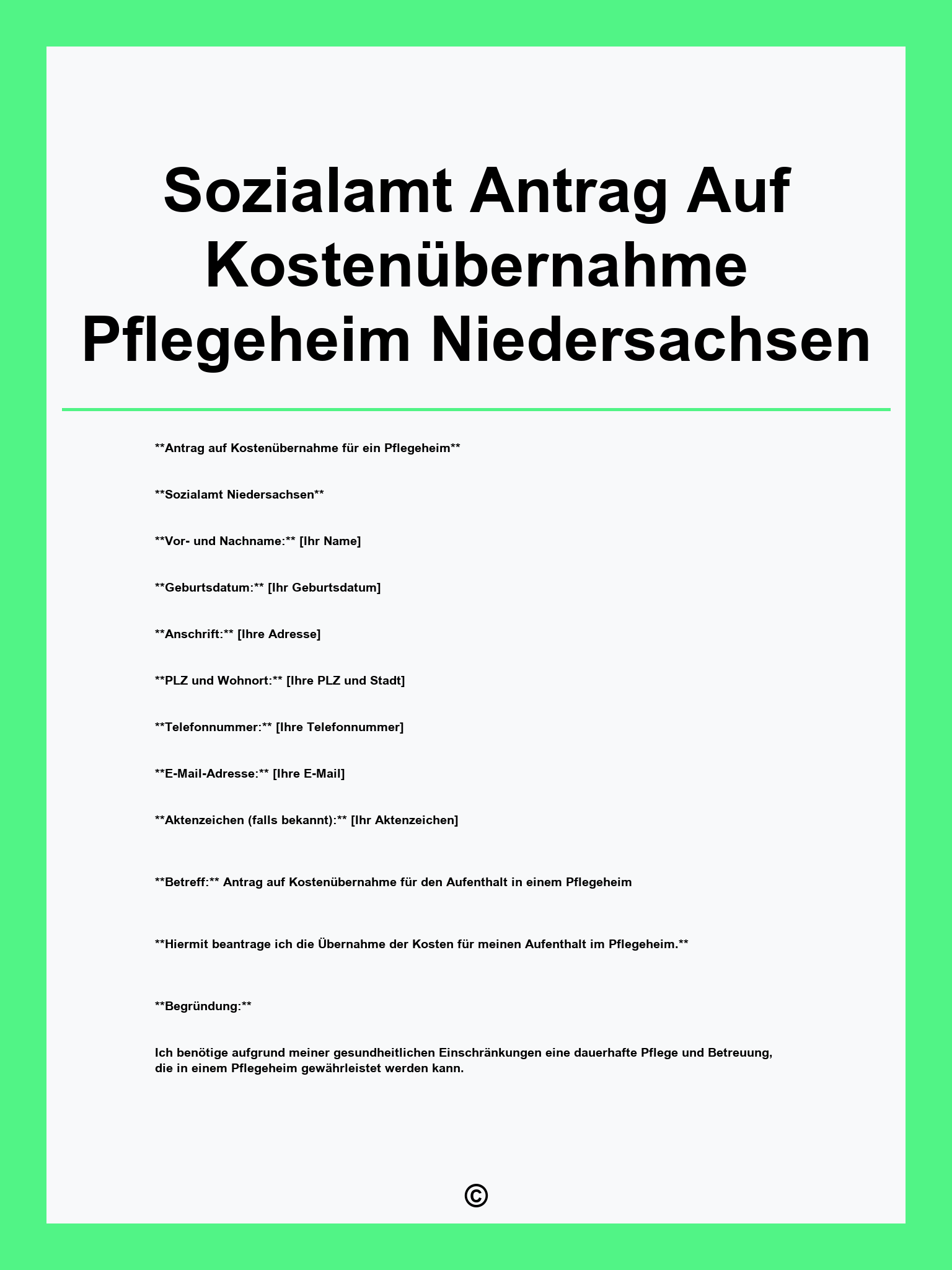 Sozialamt Antrag Auf Kostenübernahme Pflegeheim Niedersachsen