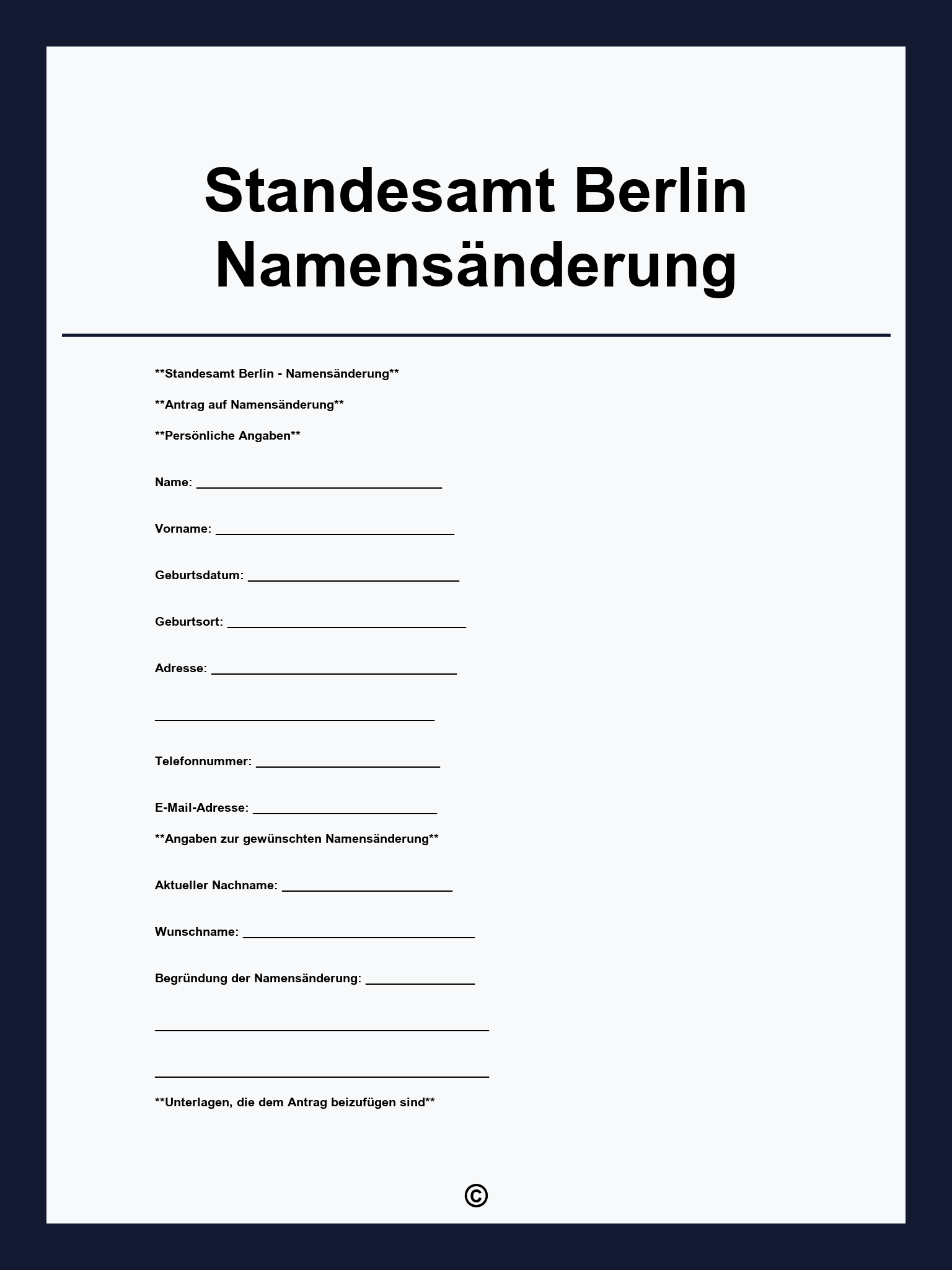 Standesamt Berlin Namensänderung