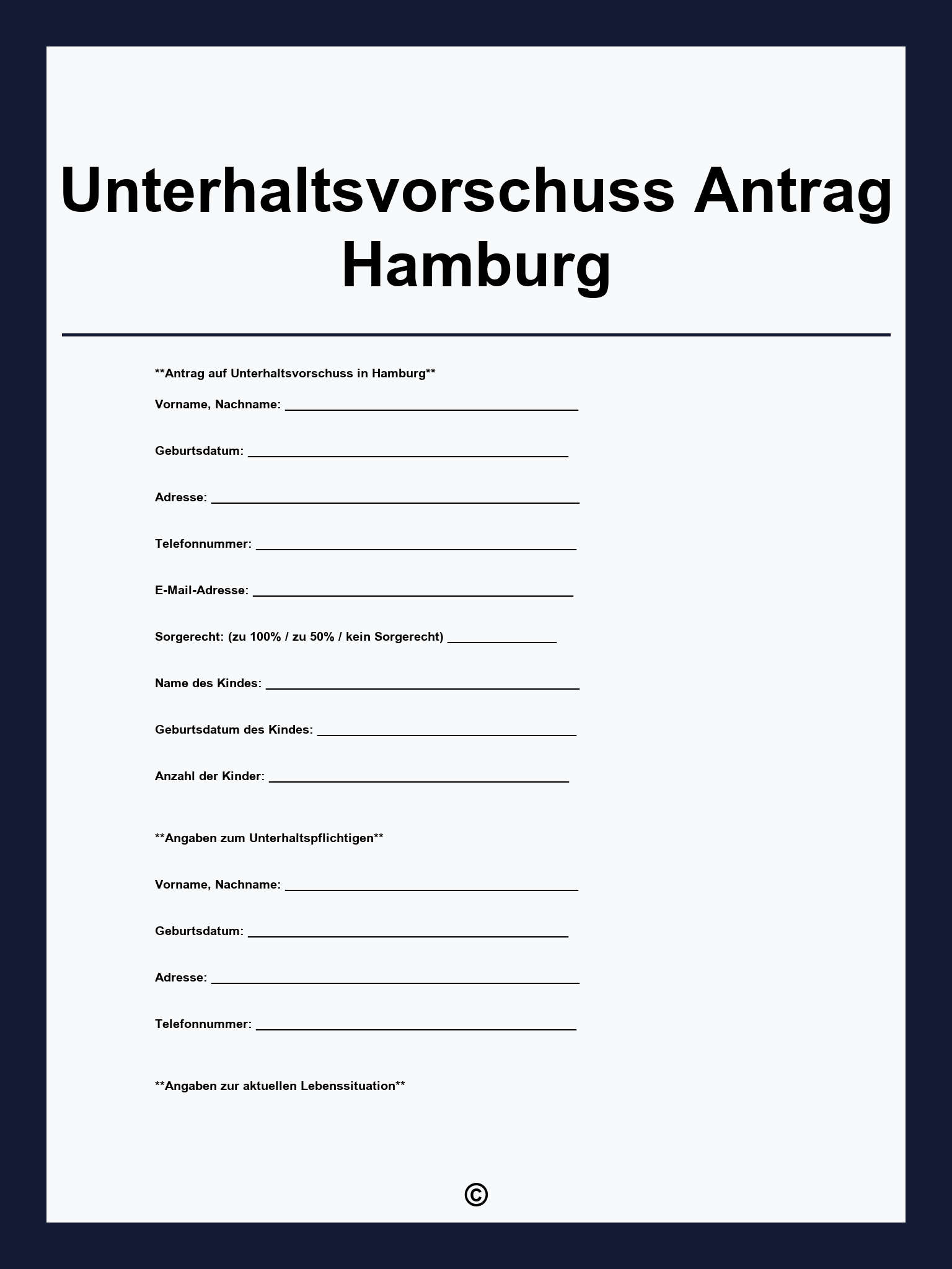 Unterhaltsvorschuss Antrag Hamburg