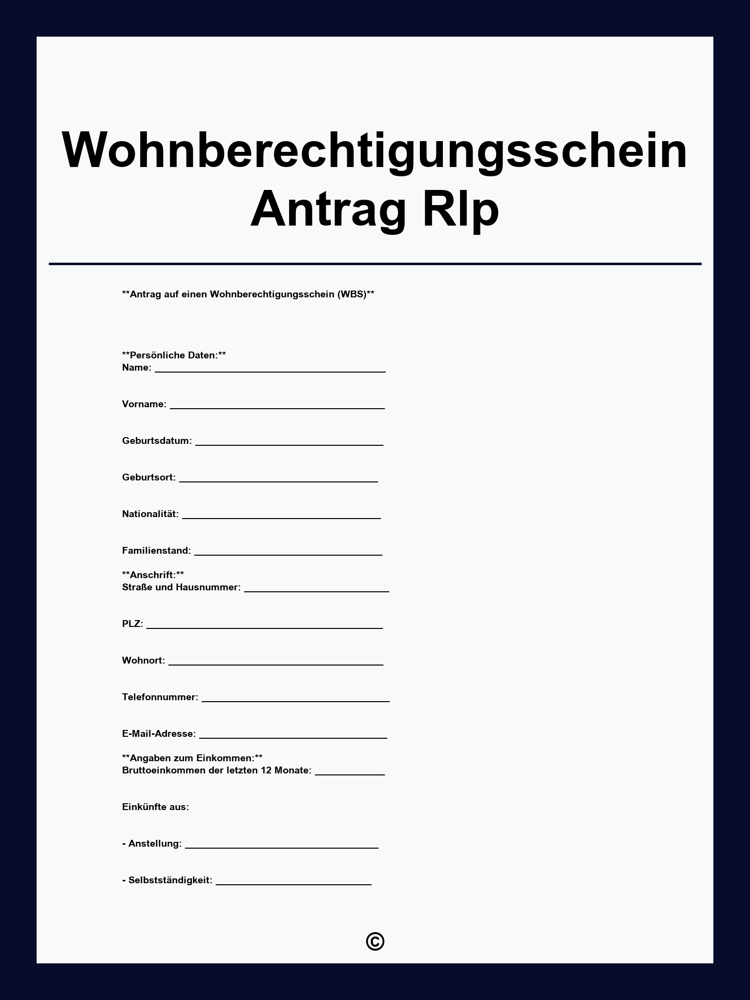 Wohnberechtigungsschein Antrag Rlp