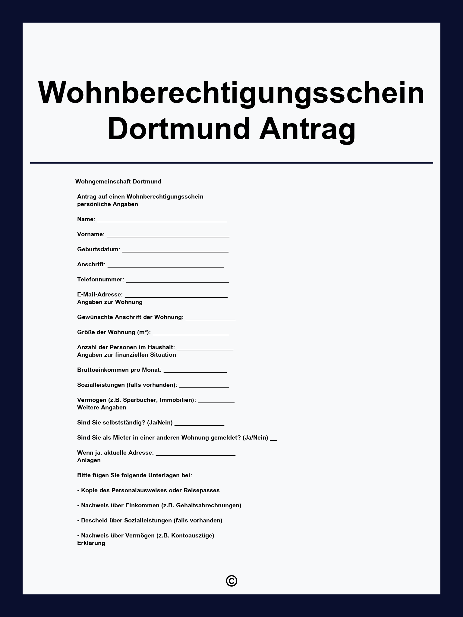 Wohnberechtigungsschein Dortmund Antrag
