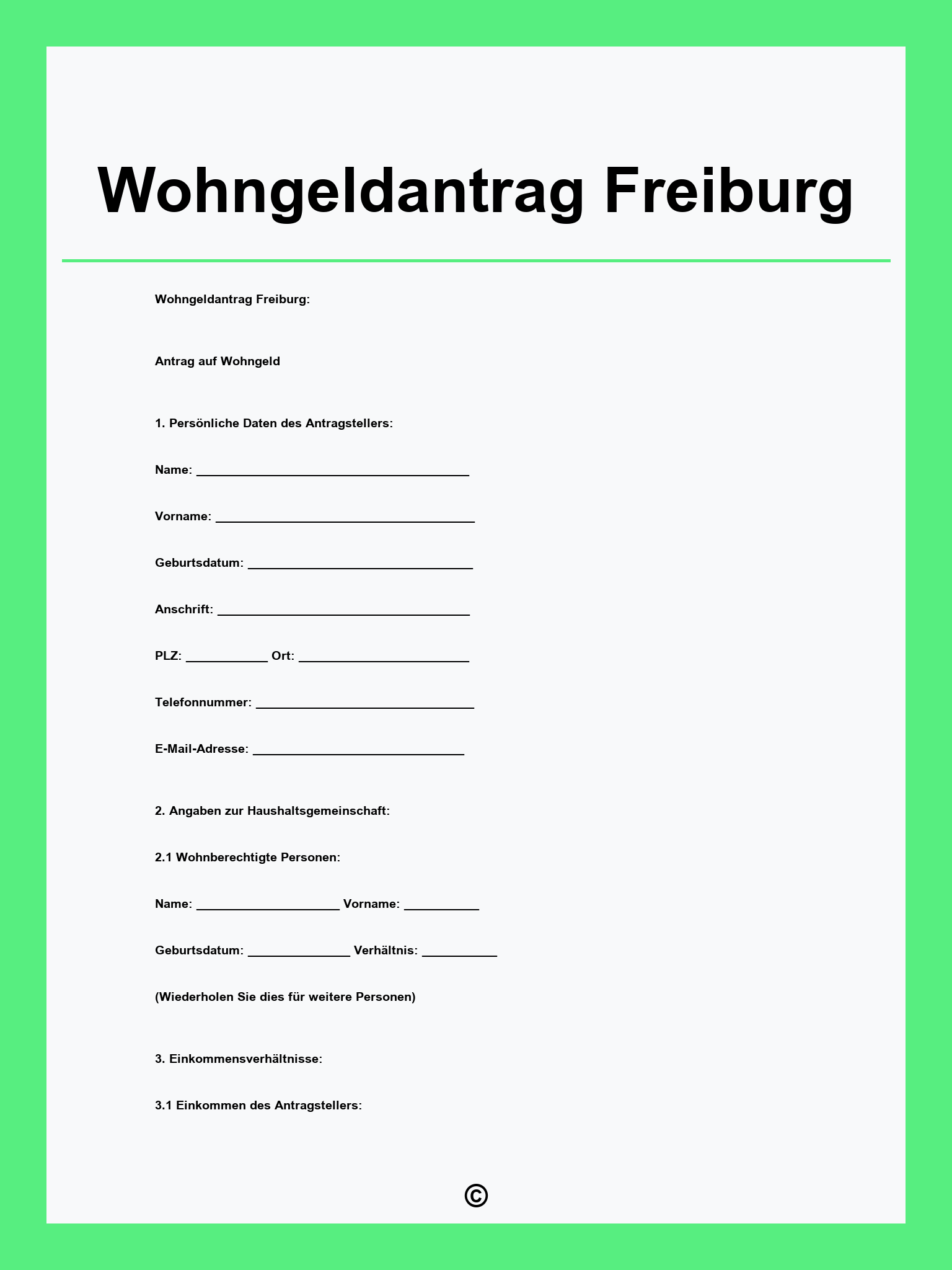 Wohngeldantrag Freiburg