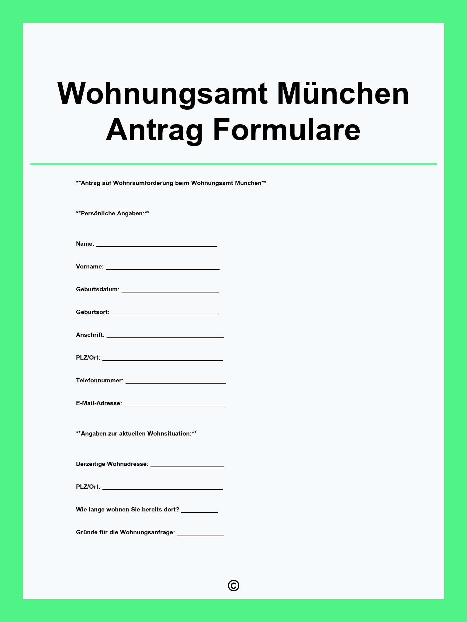 Wohnungsamt München Antrag Formulare
